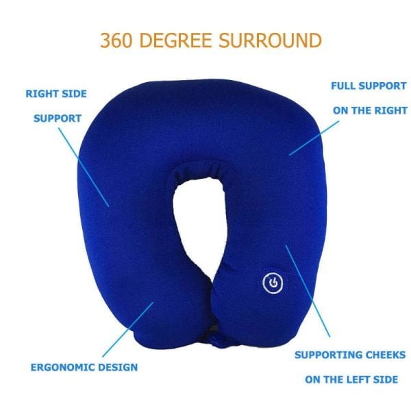 U shaped Travel Vibrating Massager Neck Shoulder Cushion Pillow (HL02)