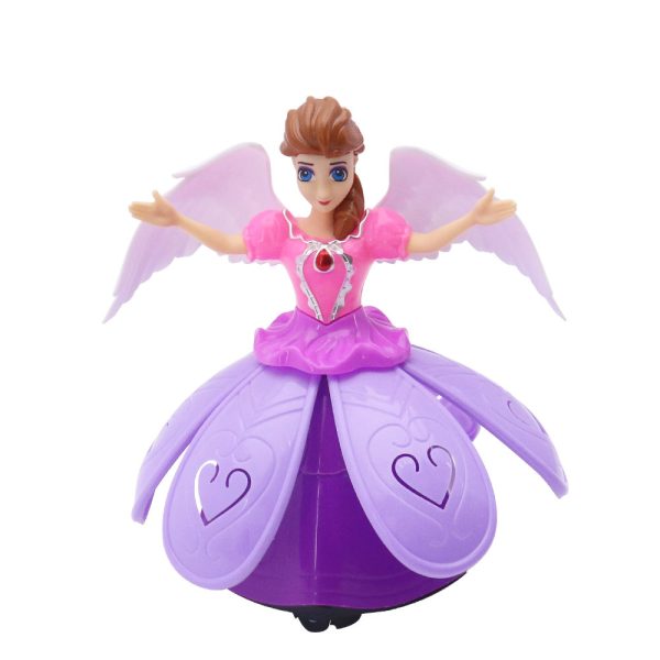 Cute Princess Dancing Angel Girl Toy With Singing Music Dazzling Light Rotating Girl Doll Toy For Kids