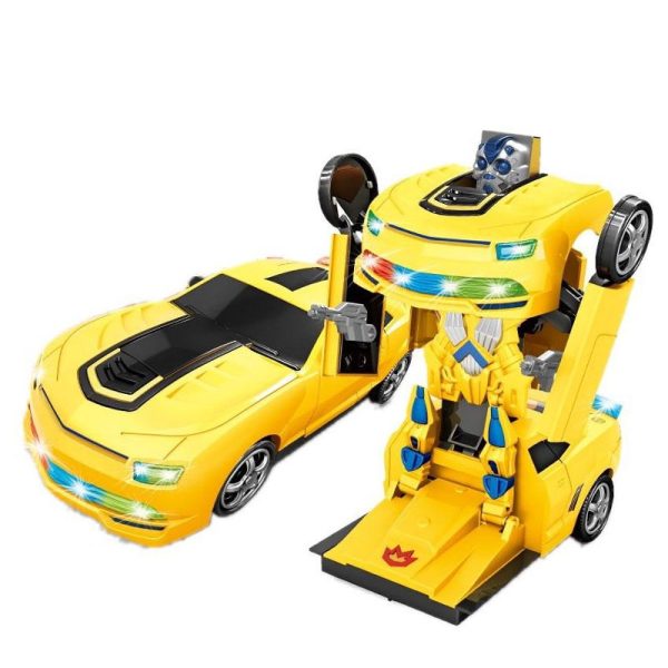 Electric Shape-Shifting Universal Walking Dazzling Lights Music Automatic Deformation Robot Car Toy For Kids